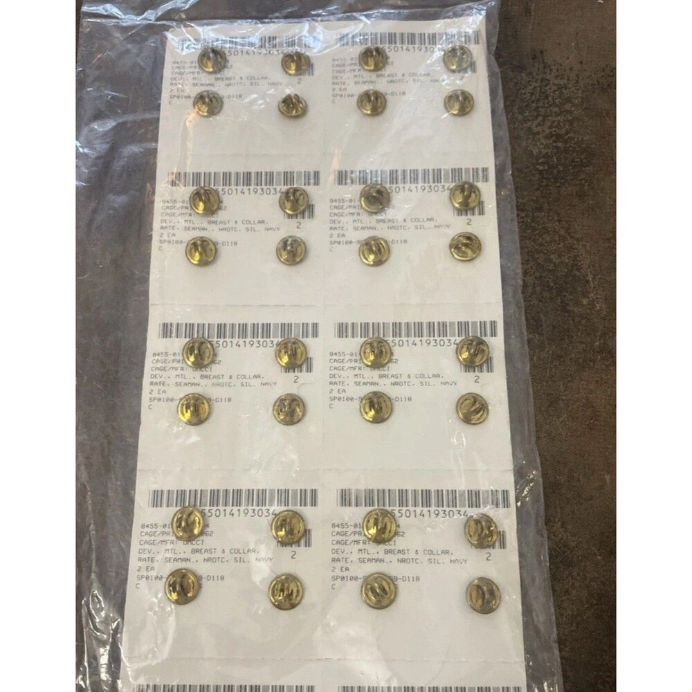 Pack Of 20 - US Navy Seaman Grade Breast & Collar Insignias - Silver Tone - New